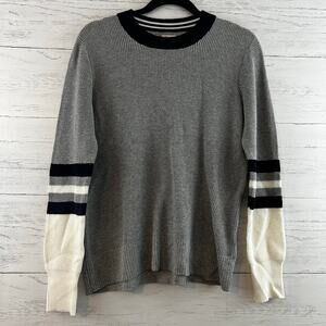 Faherty Gray Cashmere Blend Threowback Crew Neck Top Size M